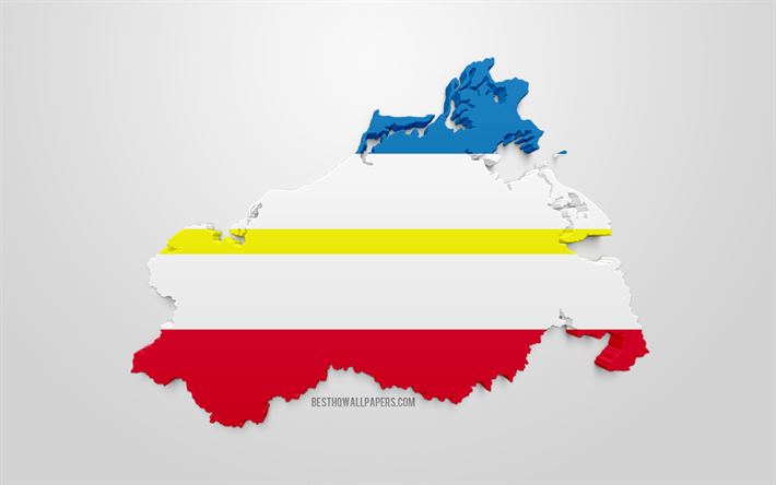 Mecklenburg-Vorpommern karta siluett, 3d-flagga i Mecklenburg-Vorpommern, federal stat i Tyskland, 3d-konst, Mecklenburg-Vorpommern 3d-flagga, Tyskland, Europa, Mecklenburg-Vorpommern, geografi, Staterna i Tyskland