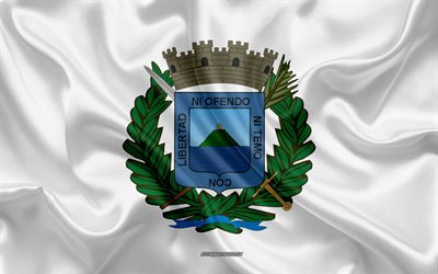 flagge von montevideo department, 4k, seide flagge, departement von uruguay, seide textur, montevideo flagge, uruguay, montevideo-abteilung