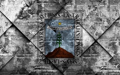 Bandeira de Morelos, grunge arte, rombo textura grunge, Estado mexicano, Morelos bandeira, M&#233;xico, Morelos, Estado de M&#233;xico, arte criativa