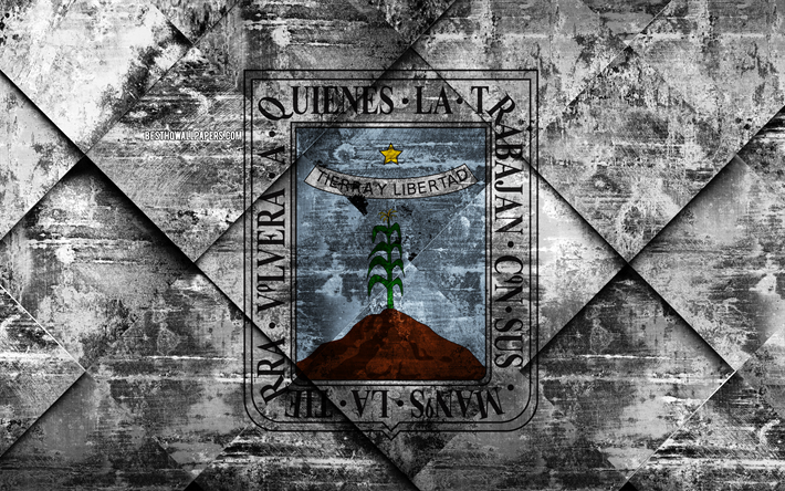 Bandera del estado de Morelos, grunge arte, rombo grunge textura, estado de m&#233;xico, Morelos bandera, M&#233;xico, Morelos, Estado de M&#233;xico, arte creativo