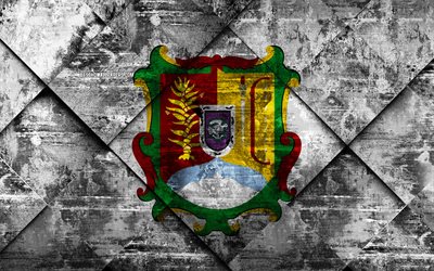 Flag of Nayarit, grunge art, rhombus grunge texture, Mexican state, Nayarit flag, Mexico, Nayarit, State of Mexico, creative art