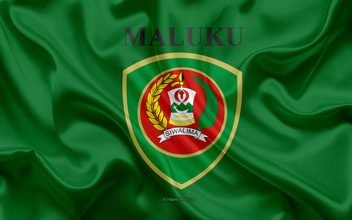 Drapeau de Maluku, 4k, drapeau de soie, de la province de l&#39;Indon&#233;sie, de la texture de la soie, dans les Moluques du drapeau, de l&#39;Indon&#233;sie, dans la Province des Moluques