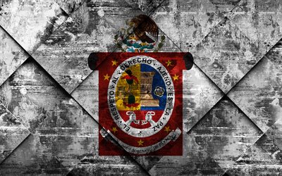 Bandera de Oaxaca, el grunge de arte, rombo grunge textura, estado de m&#233;xico, Oaxaca bandera, M&#233;xico, Oaxaca, Estado de M&#233;xico, arte creativo
