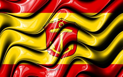 Ludwigshafen Indicador, 4k, Cities of Spain, Europe, Flag of Ludwigshafen, el tipo 3D, Ludwigshafen, Spanish cities, Ludwigshafen 3D flag, Germany