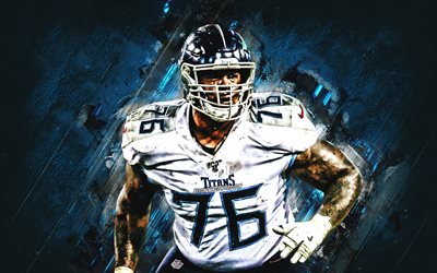 Rodger Saffold, Tennessee Titans, NFL, portrait, american football, blue stone background, National Football League, Rodger P Saffold III
