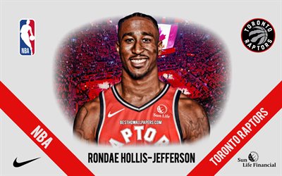 Rondae Hollis-Jefferson, Toronto Raptors, Amerikansk Basketspelare, NBA, portr&#228;tt, USA, basket, Scotiabank Arena, Toronto Raptors logotyp