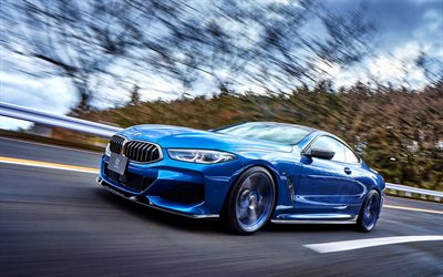BMW M850i xDrive Coupe, road, G15, 2020 bilar, supercars, 3D Design, tuning, 2020 BMW M8, tyska bilar, BMW
