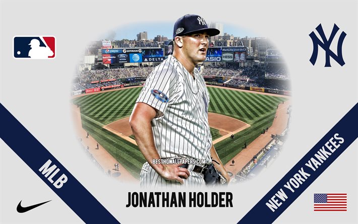 Jonathan Holder, New York Yankees, American Baseball Player, MLB, portrait, USA, baseball, Yankee Stadium, New York Yankees logo, Major League Baseball