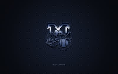 Sultanes de Monterrey, logo, Mexicaine de baseball club, LMB, logo bleu, bleu en fibre de carbone de fond, le baseball, le Mexicain de la Ligue de Baseball, Monterrey, Mexique