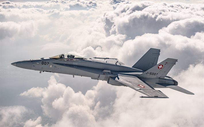 McDonnell Douglas FA-18 Hornet, fighter-bomber, Swiss Air Force, FA-18 Hornet, Swiss Armed Forces, Military aircraft