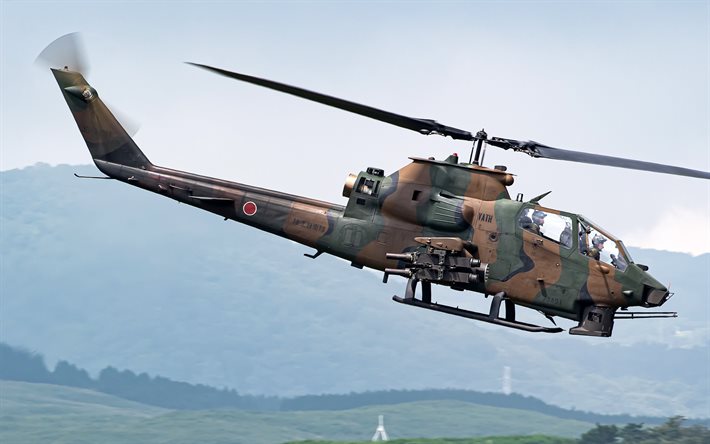 Bell AH-1 Super Cobra, AH-1S, amerikkalainen hy&#246;kk&#228;ys helikopteri, Japani Ground Self-Defense Force, JGSDF, Bell Helicopter, japanin armeijan helikopterit