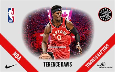 Terence Davis, Toronto Raptors, Amerikansk Basketspelare, NBA, portr&#228;tt, USA, basket, Scotiabank Arena, Toronto Raptors logotyp, Terence B Davis II