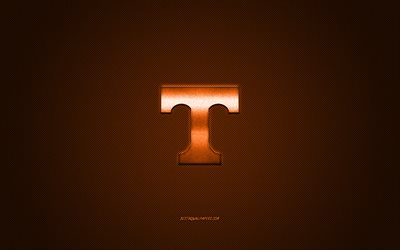 Voluntarios de Tennessee logotipo, American club de f&#250;tbol de la NCAA, logo de orange, orange fibra de carbono de fondo, f&#250;tbol Americano, Knoxville, Tennessee, estados UNIDOS, Voluntarios de Tennessee, de la Universidad de Tennessee Atletismo