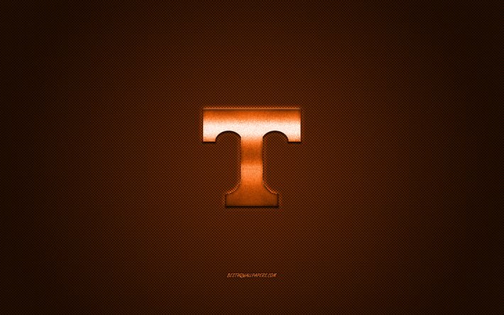 Voluntarios de Tennessee logotipo, American club de f&#250;tbol de la NCAA, logo de orange, orange fibra de carbono de fondo, f&#250;tbol Americano, Knoxville, Tennessee, estados UNIDOS, Voluntarios de Tennessee, de la Universidad de Tennessee Atletismo
