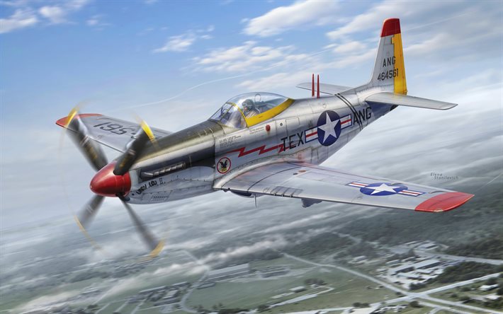 North American P-51 Mustang, American fighter, US Air Force, Andra V&#228;rldskriget, USAF, P-51H
