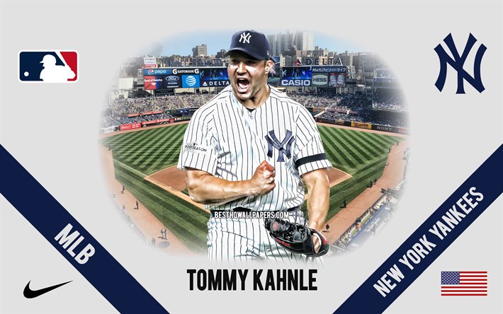 tommy kahnle, new york yankees, american baseball-spieler, mlb, portr&#228;t, usa, baseball, yankee stadium, new york yankees logo der major league baseball