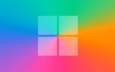 Windows-logotypen, vortex, regnb&#229;ge bakgrund, kreativa, operativsystem, konstverk, Windows nya logotyp, Windows
