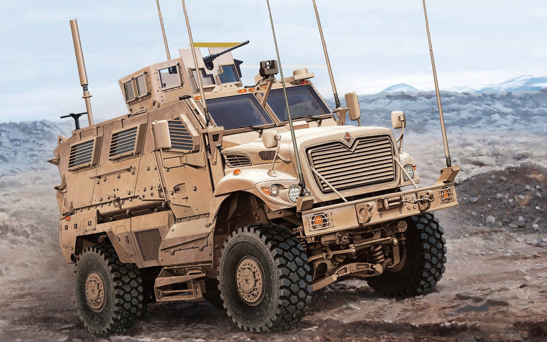 Download wallpapers International MaxxPro MPV, MRAP, armored fighting