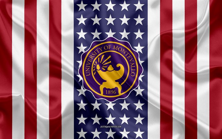 جامعة مونتيفالو شعار, العلم الأمريكي, مونتيفالو, ألاباما, الولايات المتحدة الأمريكية, شعار جامعة مونتيفالو