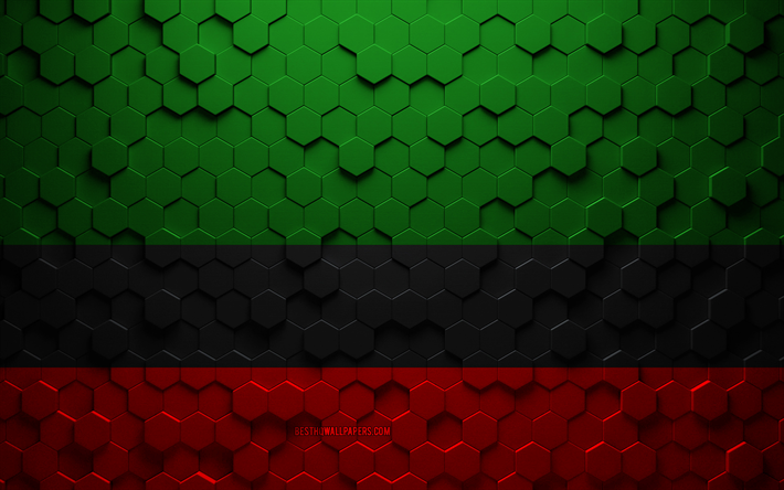 Flag of Duitama, honeycomb art, Duitama hexagons flag, Duitama 3d hexagons art, Duitama flag