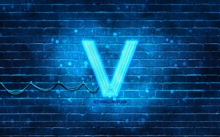 WayV blue logo, 4k, blue brickwall, WayV logo, brands, WayV neon logo, WayV