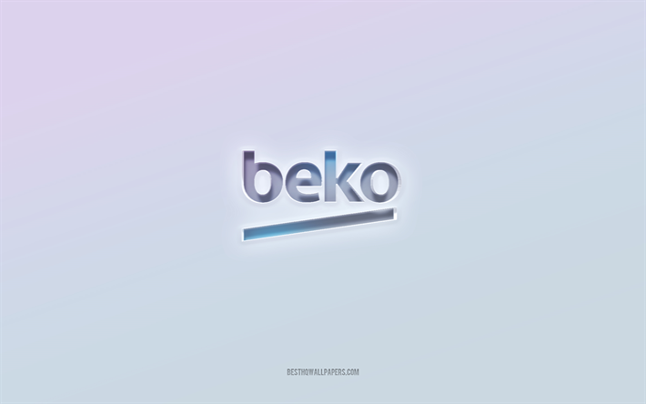Beko logo, cut out 3d text, white background, Beko 3d logo, Beko emblem, Beko, embossed logo, Beko 3d emblem