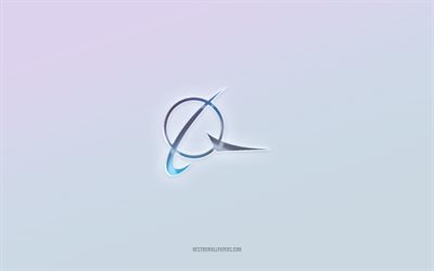 Boeing logo, cut out 3d text, white background, Boeing 3d logo, Boeing emblem, Boeing, embossed logo, Boeing 3d emblem