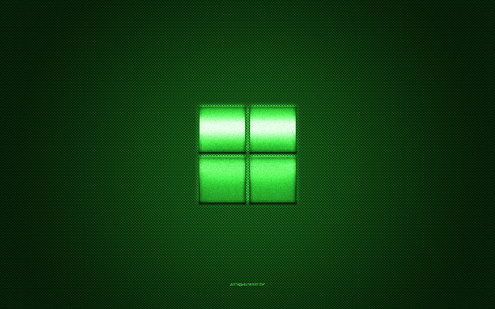 شعار microsoft, شعار لامعة خضراء, شعار microsoft المعدني, نسيج من ألياف الكربون الخضراء, مايكروسوفت, العلامات التجارية, فن إبداعي