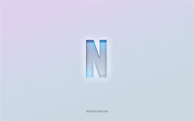 شعار netflix, قطع نص ثلاثي الأبعاد, خلفية بيضاء, شعار netflix ثلاثي الأبعاد, نيتفليكس, شعار منقوش
