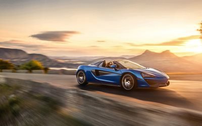 4k, McLaren 570S Spider, 2017 cars, supercars, raceway, McLaren