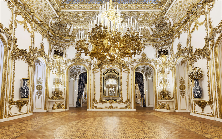 Rococo interior, Luxurious interior, classic style of interior, ideas in style Rococo