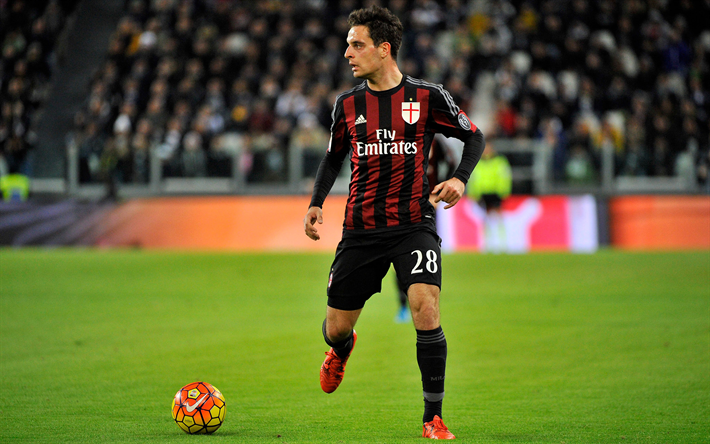 Giacomo Bonaventura, 4k, footballers, Milan, midfielder, Serie A, soccer, AC Milan