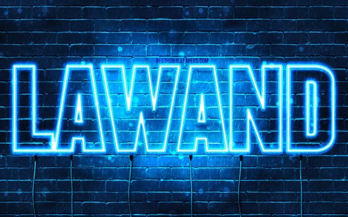 Lawand, 4k, wallpapers with names, Lawand name, blue neon lights, Happy Birthday Lawand, popular arabic male names, picture with Lawand name