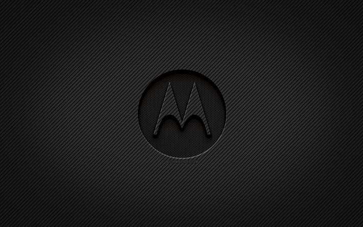 Descargar fondos de pantalla Logo de carbone de Motorola, 4k, art grunge,  fond de carbone, créatif, logo noir de Motorola, marques, logo de Motorola,  Motorola libre. Imágenes fondos de descarga gratuita
