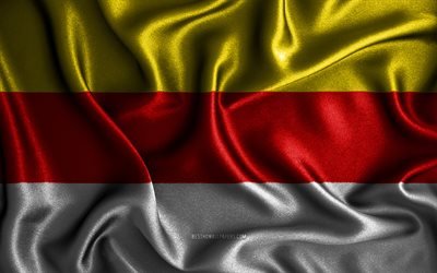 Almanya&#39;nın Munster bayrağı, 4k, ipek dalgalı bayraklar, Alman şehirleri, Munster Bayrağı, kumaş bayraklar, Munster G&#252;n&#252;, 3D sanat, Munster, Avrupa, Almanya şehirleri, Munster 3D bayrak, Almanya