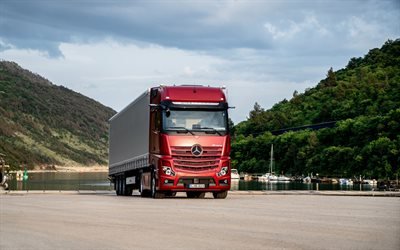 Mercedes-Benz Actros, trucking, Actros 1863 LS, new red Actros, cargo delivery, new trucks, delivery, german trucks, Mercedes