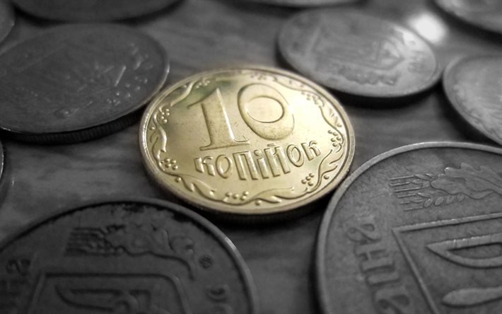 money, hryvnia, 10 cents, macro, coins, ukrainian money