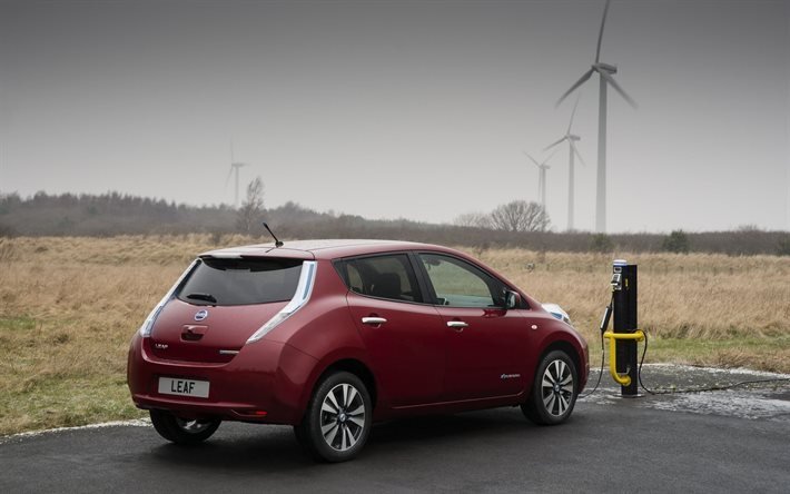 hayon, &#233;lectrique, corsage, nissan, feuille