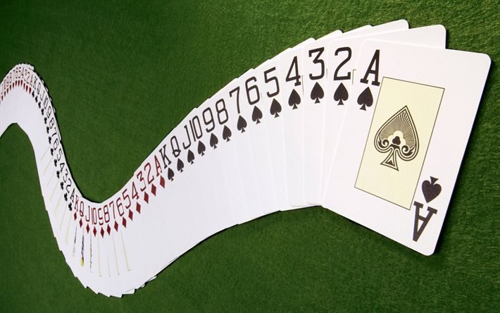 um baralho de cartas, terno, f&#227;
