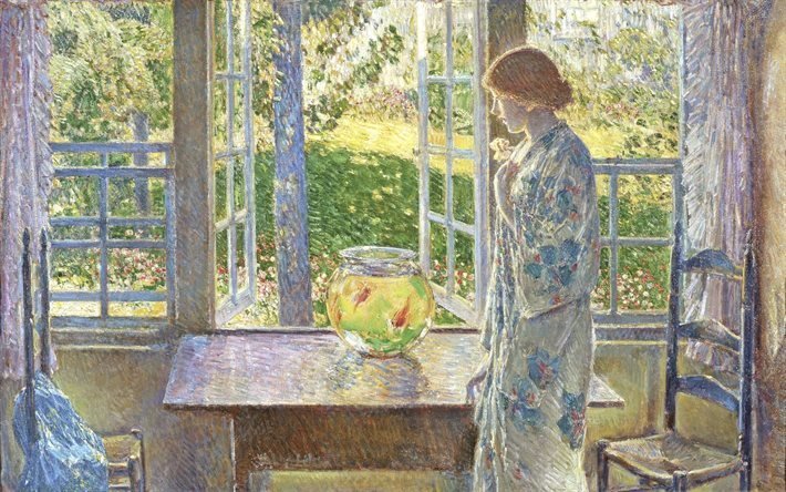 childe-hassam und es, american impressionist painter, 1916