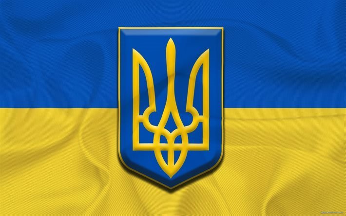 trident, escudo de armas de ucrania, la bandera de ucrania