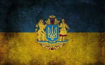 ucrania, la bandera de ucrania, escudo de armas