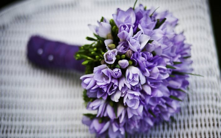 紫色の花束, 花, 結婚式の花束, 春の花束