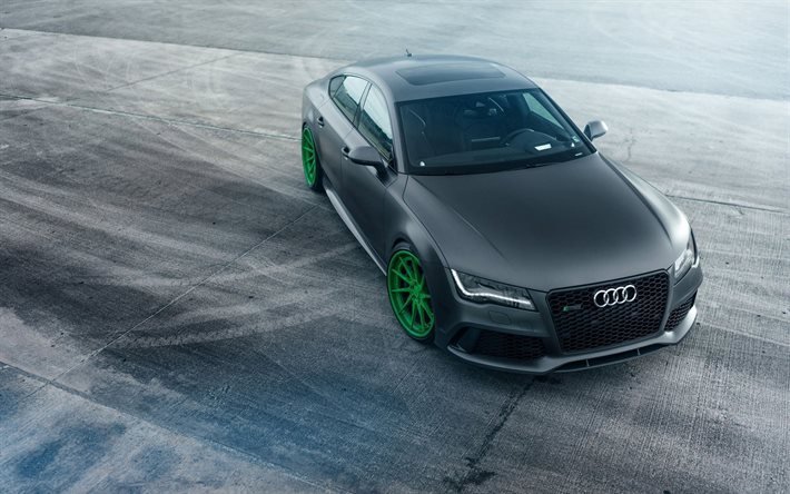 tuning, les disques verts, audi rs7, gris audi, audi