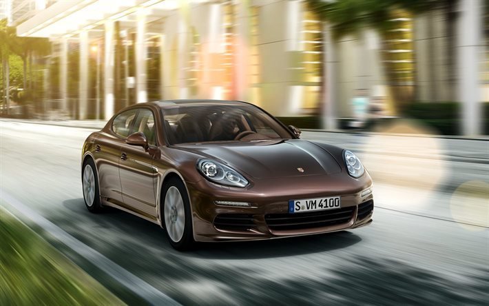 道路, 茶色, 2016年, ポルシェpanamera, 速度