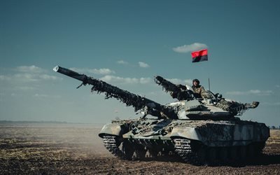 العلم upa, خزان, أوكرانيا, آزوف, الجيش الأوكراني, الراية upa, تمويه, دبابات أوكرانية, t-64