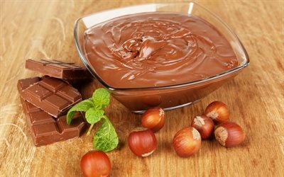 bonbons, hazelnuts, chocolat fondu, chocolats