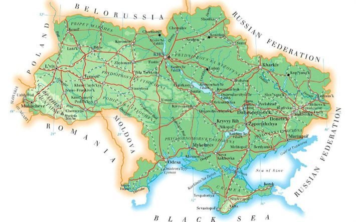 mapa de ucrania, ucrania, mapa