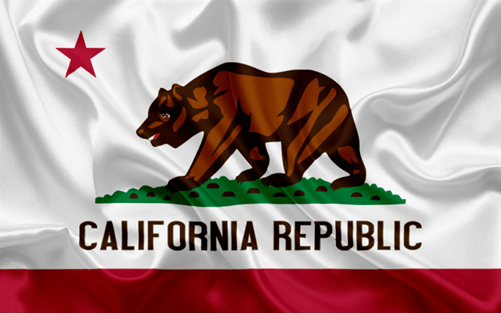 California, Bandera, banderas de los Estados, de la bandera del Estado de California, estados UNIDOS, estado de California, oso