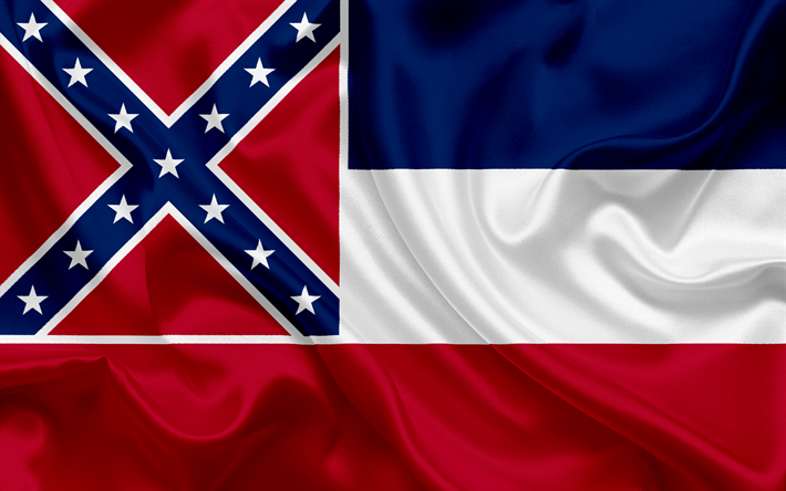 Mississippi Lippu, liput Valtioiden, lippuvaltion Mississippi, USA, valtion Minnesota, silkki lippu